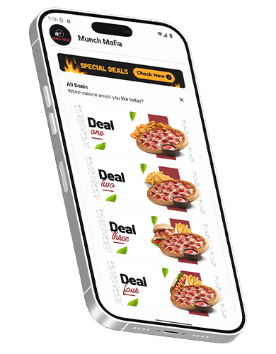 Munch Mafia Greenock App Mockup Screen